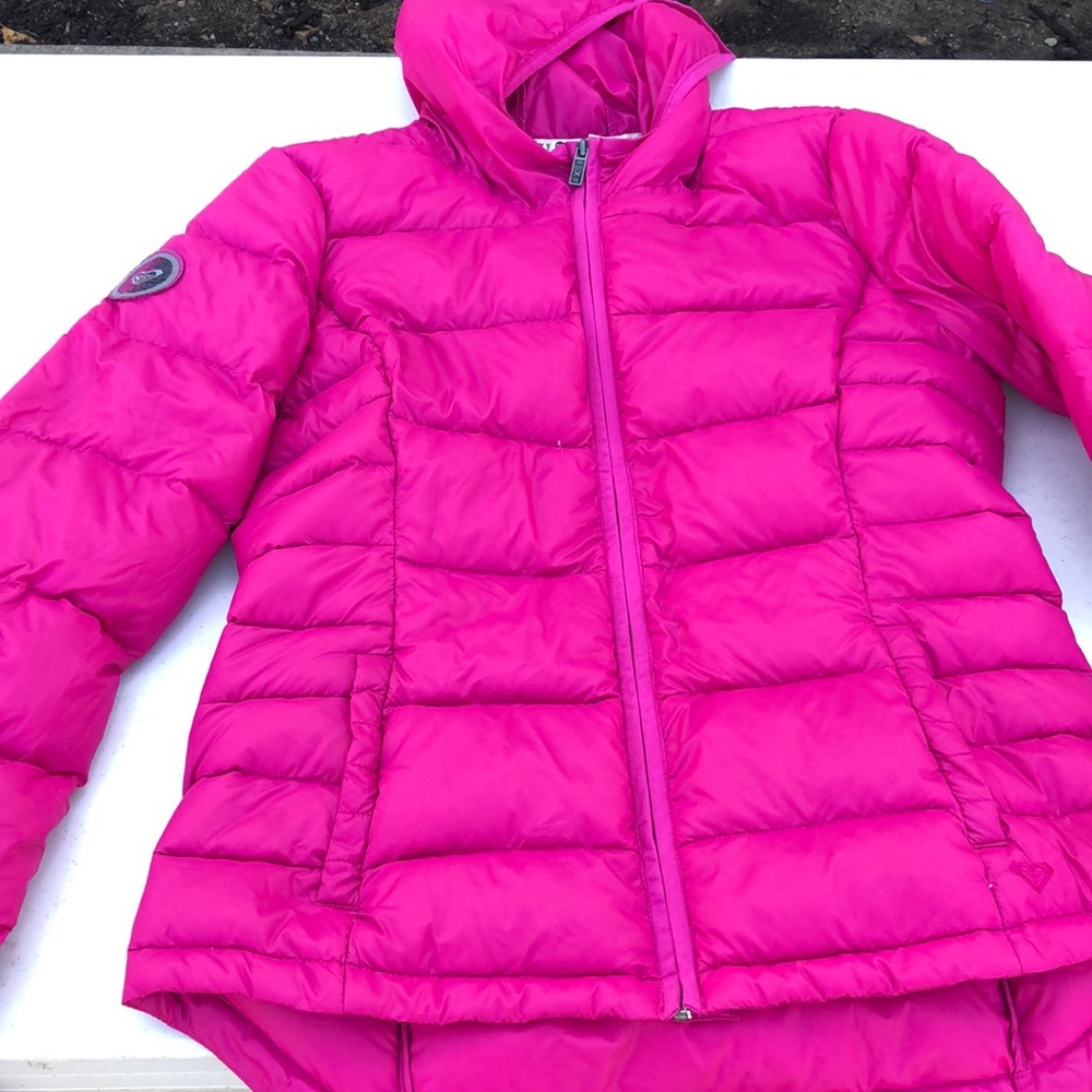 Roxy hot pink puffer jacket
